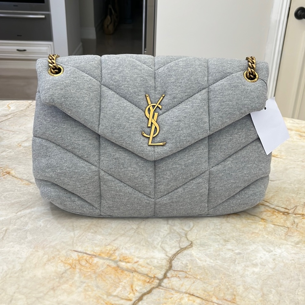 YSL med. Puffer chain Jersey bag